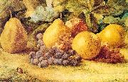Hill, John William Apples, Pears, and Grapes on the Ground Sweden oil painting reproduction